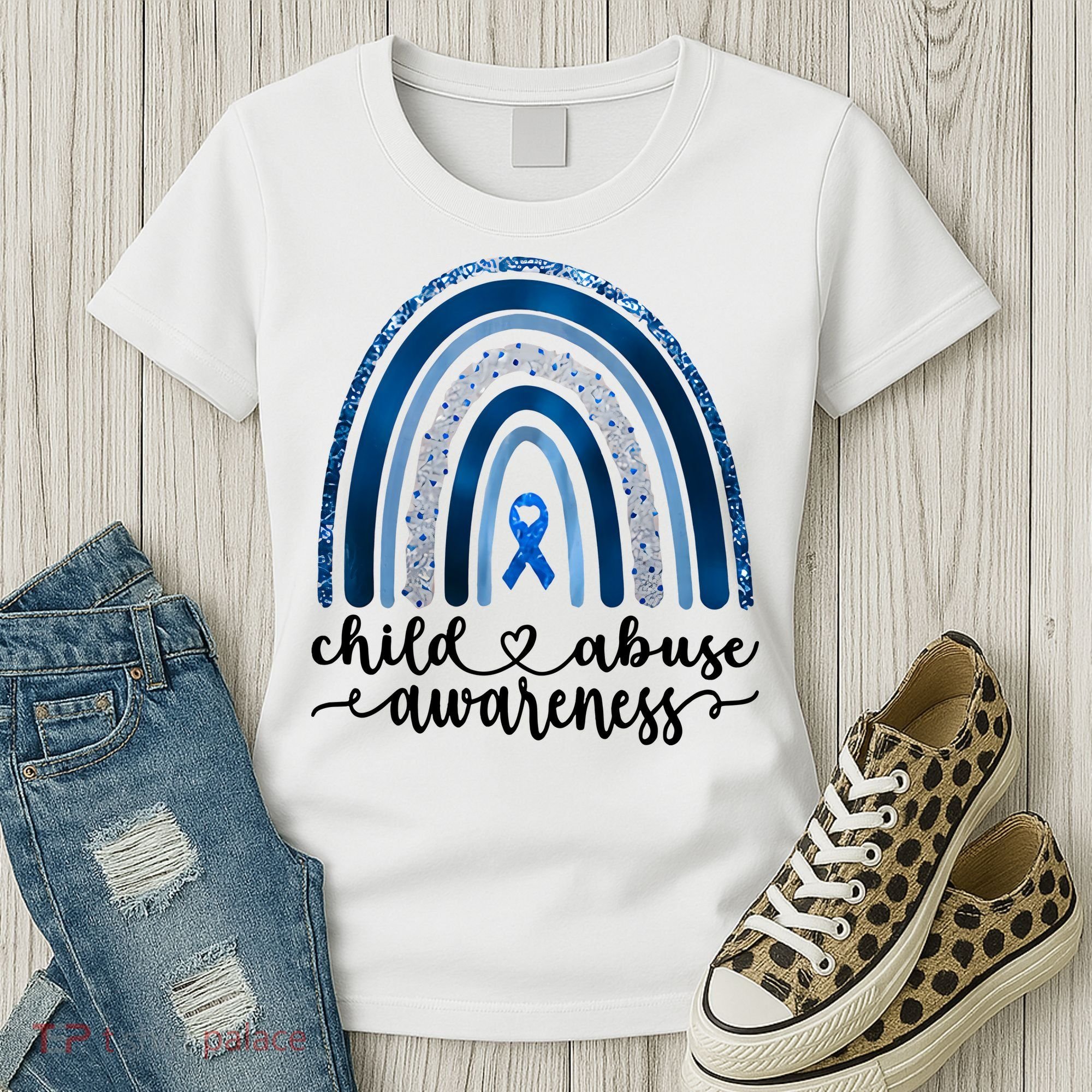 Child Abuse Awareness Rainbow Foster Care Stop The Abuse Women's T-Shirt