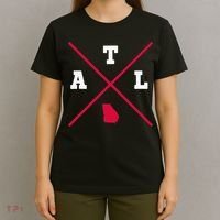 Classic ATL Atlanta Georgia Red Vintage State Outline T-Shirt thumb 4