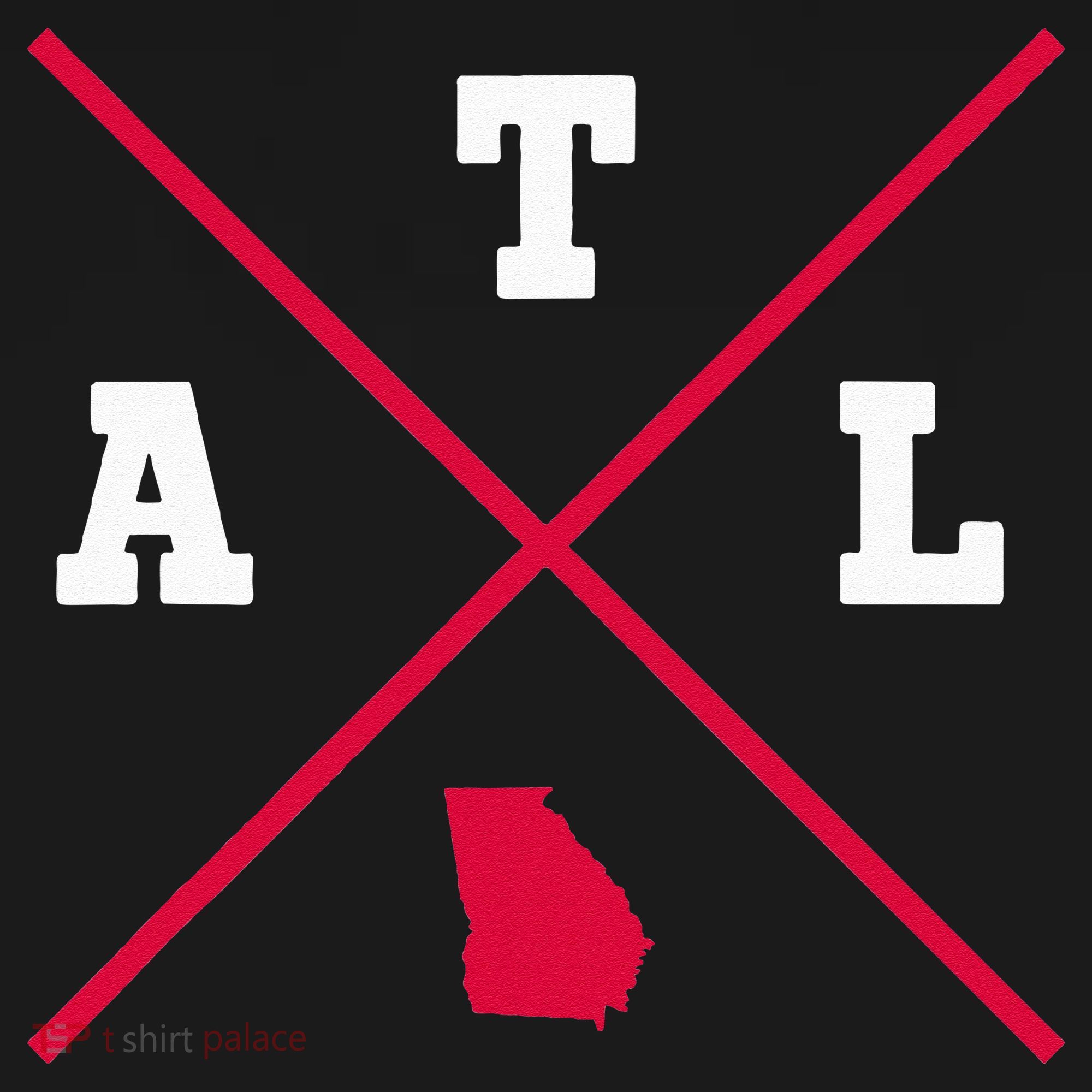 Classic ATL Atlanta Georgia Red Vintage State Outline T-Shirt