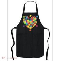 Cute Autism Awareness Rainbow Puzzle Pieces Heart Apron thumb 0
