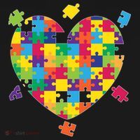 Cute Autism Awareness Rainbow Puzzle Pieces Heart Apron thumb 3
