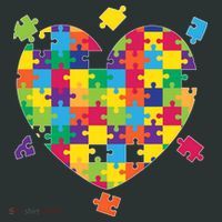 Cute Autism Awareness Rainbow Puzzle Pieces Heart Kids Sweatshirt thumb 2