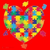 Cute Autism Awareness Rainbow Puzzle Pieces Heart Santa Hat thumb 1