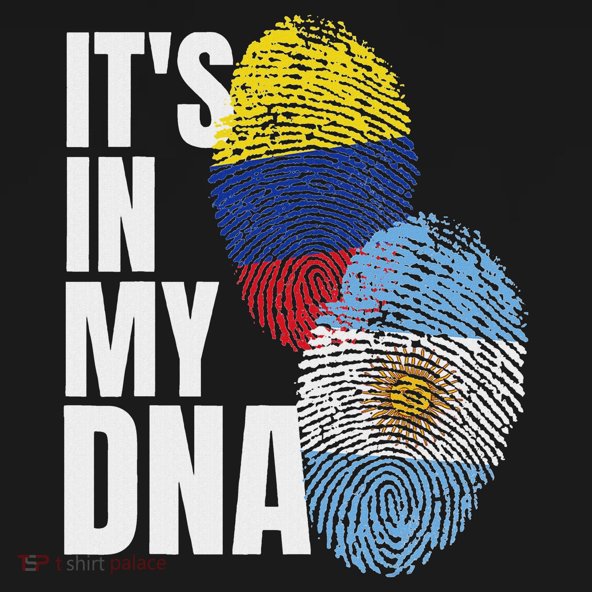 Colombian And Argentinian Dna Mix Flag Heritage T-Shirt