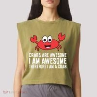 Crabs Are Awesome I Am Awesome Therefore I'm A Crab Garment-Dyed Women's Muscle Tee thumb 2