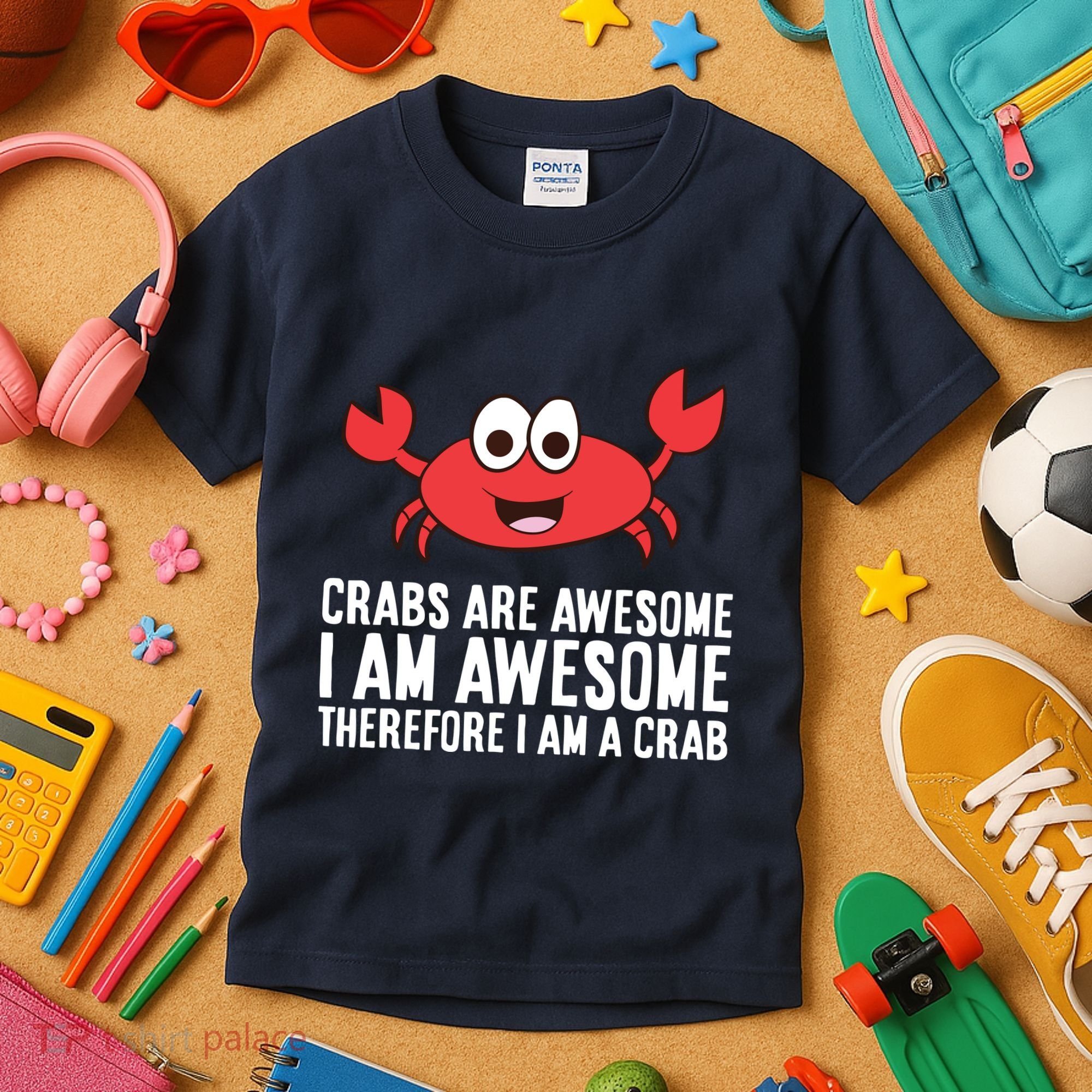 Crabs Are Awesome I Am Awesome Therefore I'm A Crab Kids T-Shirt