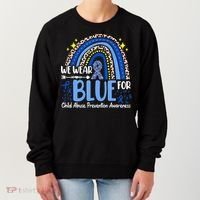 Child Abuse Awareness Blue Ribbon Trex Dinosaur Women's Sweatshirt thumb 0