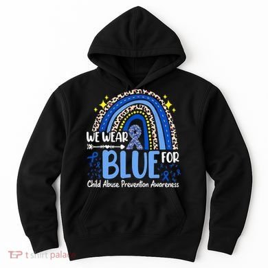 Child Abuse Awareness Blue Ribbon Trex Dinosaur Hoodie