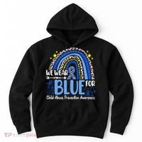 Child Abuse Awareness Blue Ribbon Trex Dinosaur Hoodie thumb 0