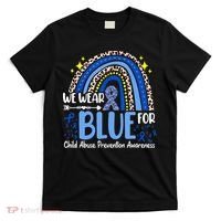 Child Abuse Awareness Blue Ribbon Trex Dinosaur T-Shirt thumb 0