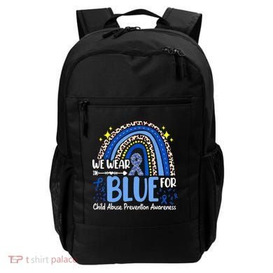 Child Abuse Awareness Blue Ribbon Trex Dinosaur Backpack