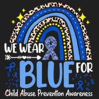 Child Abuse Awareness Blue Ribbon Trex Dinosaur Beanie thumb 2