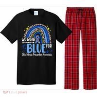 Child Abuse Awareness Blue Ribbon Trex Dinosaur Pajama Set thumb 0