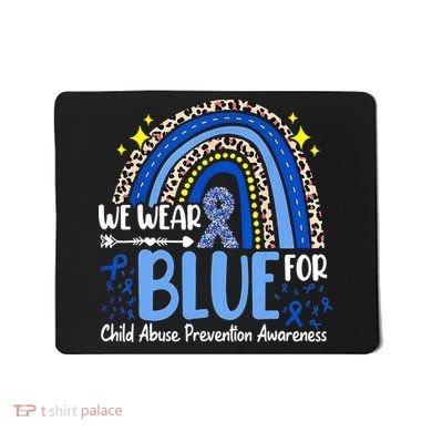 Child Abuse Awareness Blue Ribbon Trex Dinosaur Mousepad