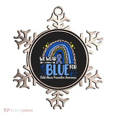 Child Abuse Awareness Blue Ribbon Trex Dinosaur Ornament