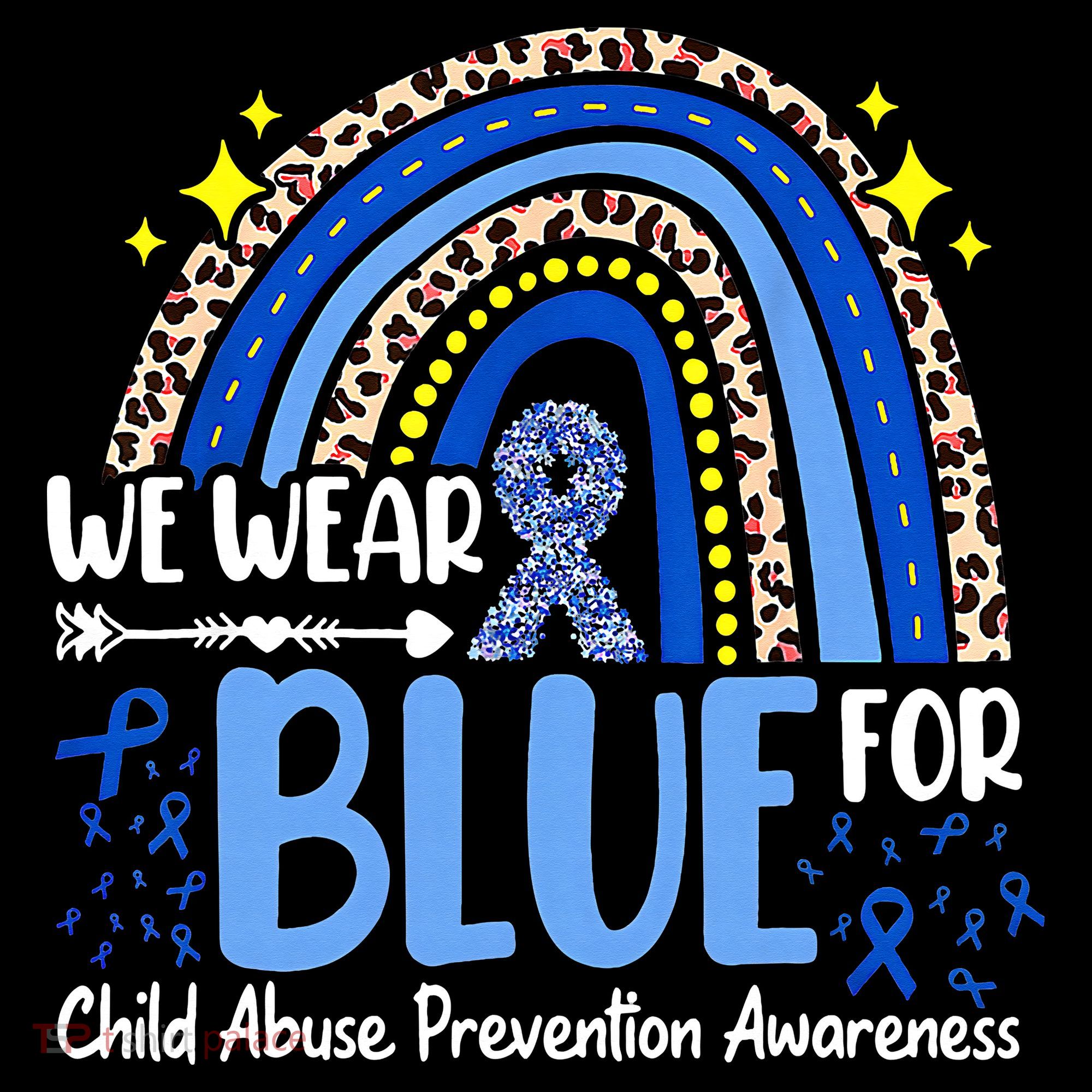 Child Abuse Awareness Blue Ribbon Trex Dinosaur Women's Tank Top