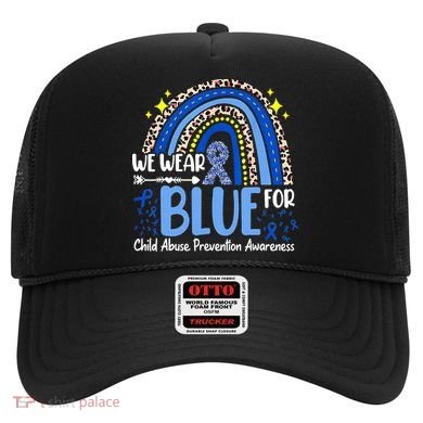 Child Abuse Awareness Blue Ribbon Trex Dinosaur Hat