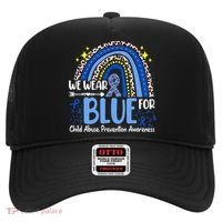 Child Abuse Awareness Blue Ribbon Trex Dinosaur Hat thumb 0