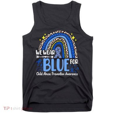 Child Abuse Awareness Blue Ribbon Trex Dinosaur Tank Top
