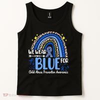 Child Abuse Awareness Blue Ribbon Trex Dinosaur Tank Top thumb 2