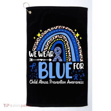 Child Abuse Awareness Blue Ribbon Trex Dinosaur Golf Towel