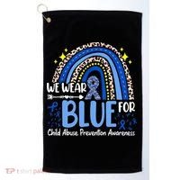 Child Abuse Awareness Blue Ribbon Trex Dinosaur Golf Towel thumb 0