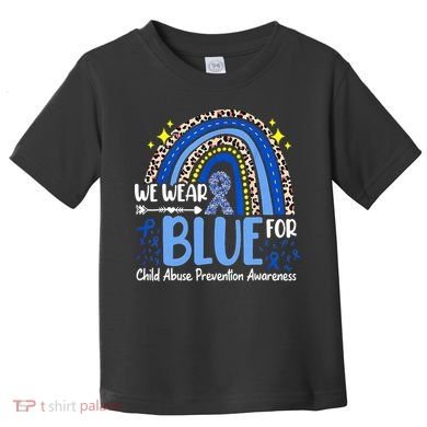 Child Abuse Awareness Blue Ribbon Trex Dinosaur Toddler T-Shirt
