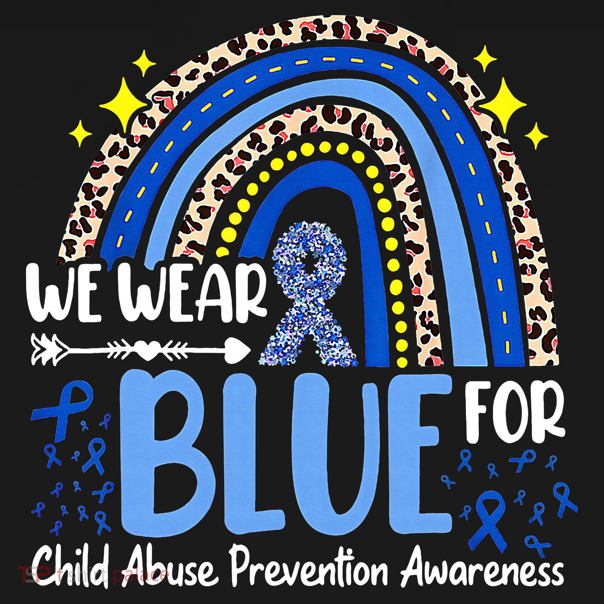 Child Abuse Awareness Blue Ribbon Trex Dinosaur Visor