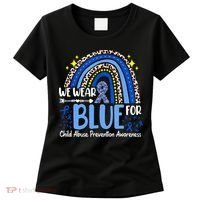 Child Abuse Awareness Blue Ribbon Trex Dinosaur Women's T-Shirt thumb 0