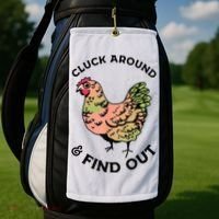 Cluck Around And Find Out Chicken Animals Lover Farmer Golf Towel thumb 2