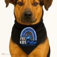Child Abuse Awareness Messy Bun Child Abuse Prevention Month USA-Made Doggie Bandana thumb 1