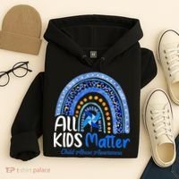 Child Abuse Awareness Messy Bun Child Abuse Prevention Month Hoodie thumb 4