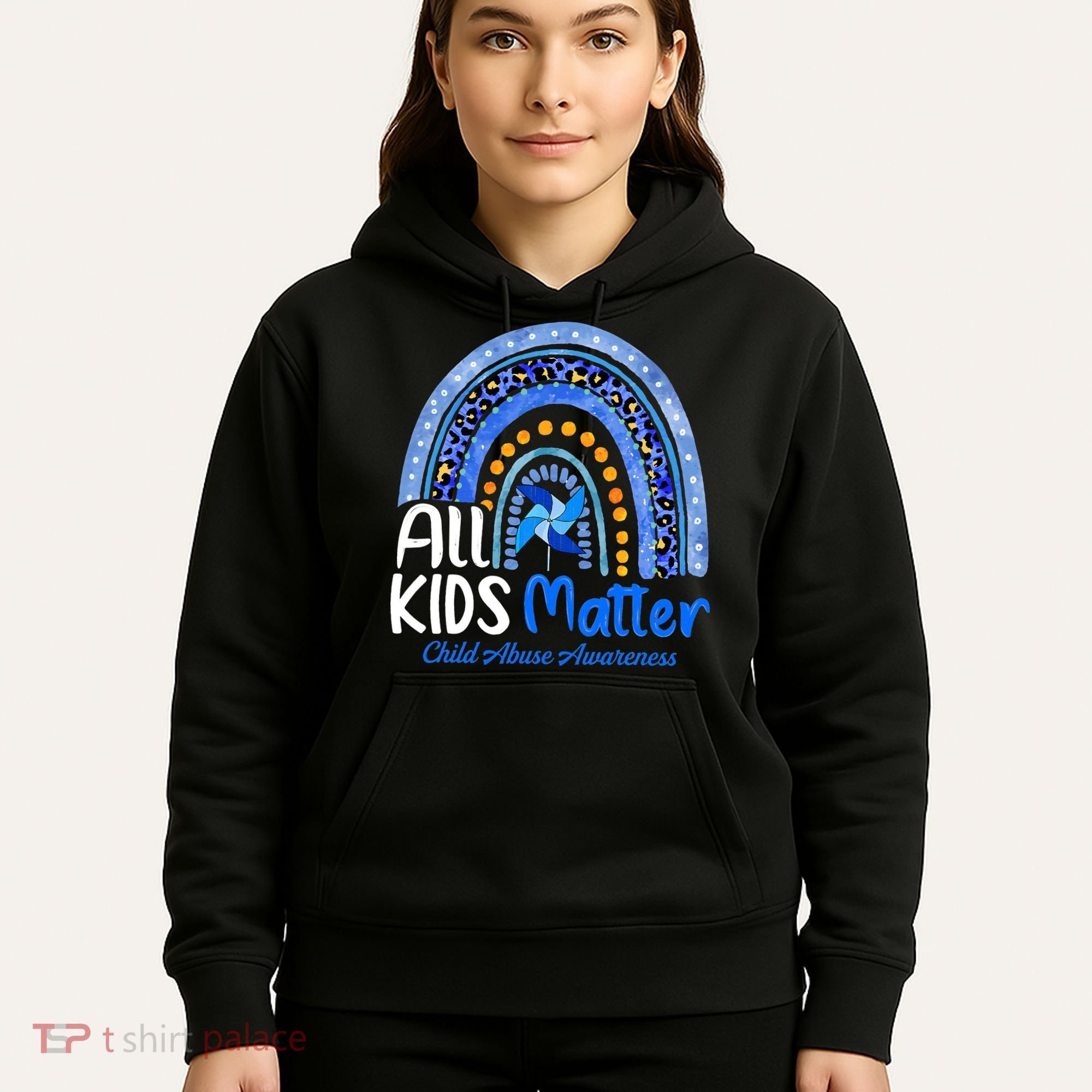 Child Abuse Awareness Messy Bun Child Abuse Prevention Month Hoodie