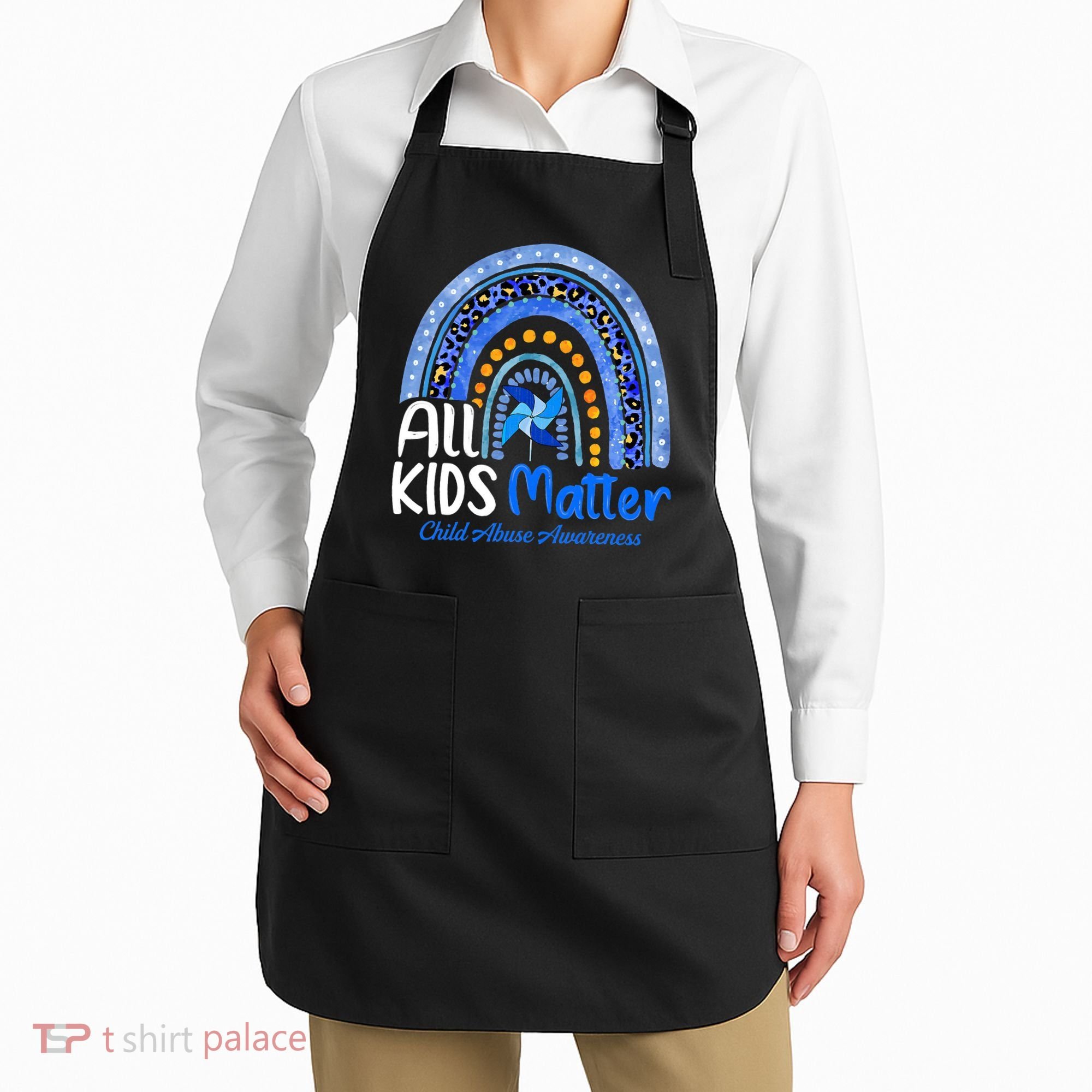 Child Abuse Awareness Messy Bun Child Abuse Prevention Month Apron