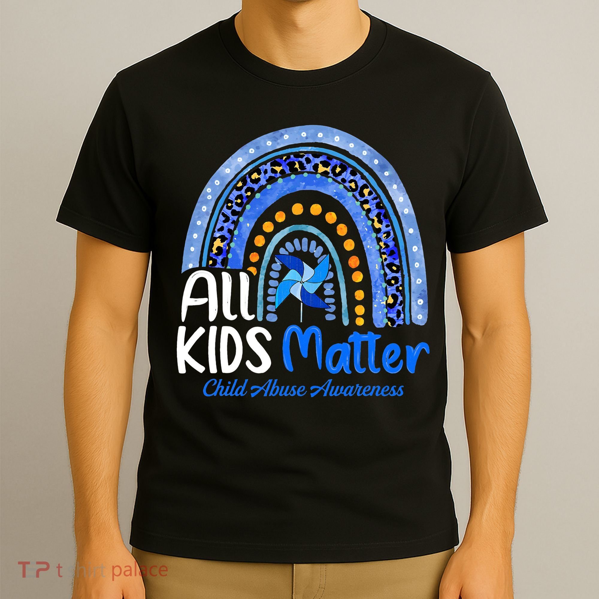 Child Abuse Awareness Messy Bun Child Abuse Prevention Month T-Shirt