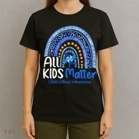 Child Abuse Awareness Messy Bun Child Abuse Prevention Month T-Shirt thumb 4