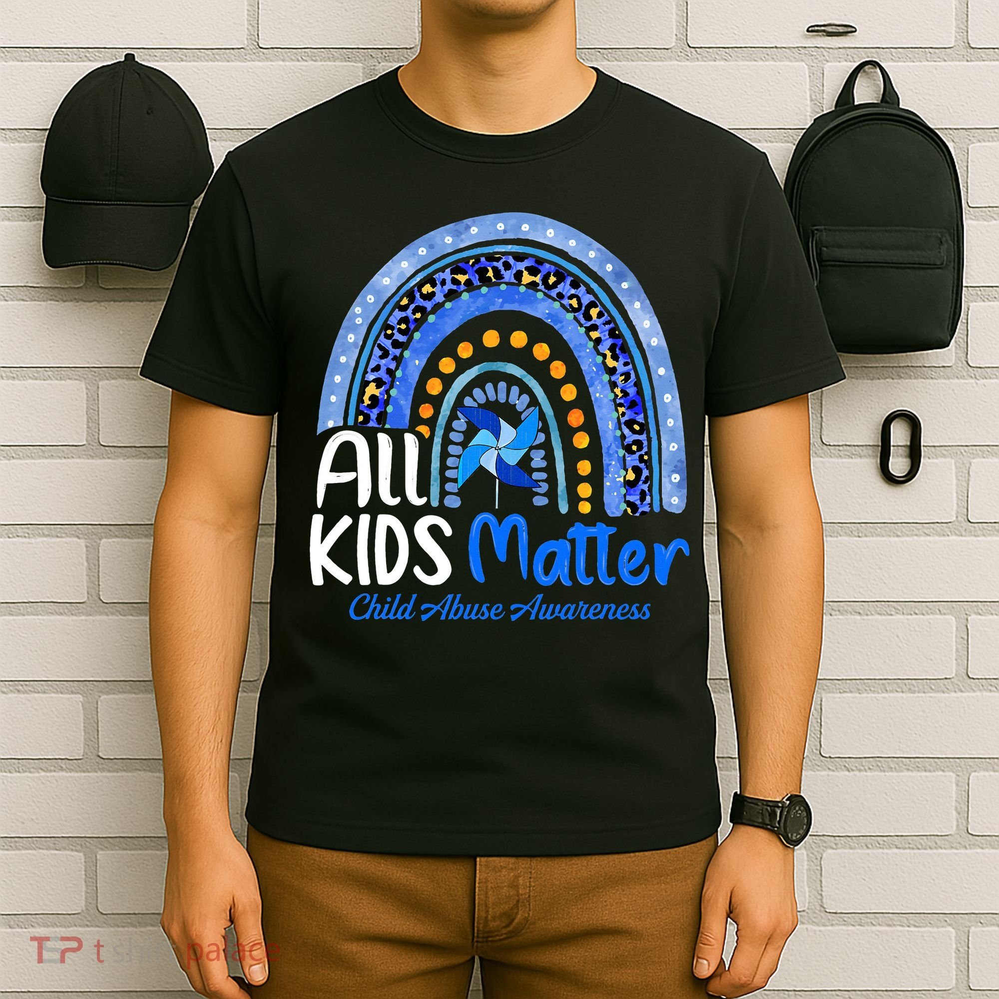 Child Abuse Awareness Messy Bun Child Abuse Prevention Month T-Shirt