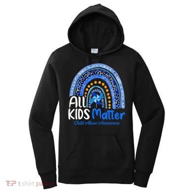 Child Abuse Awareness Messy Bun Child Abuse Prevention Month Women's Hoodie