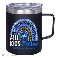 Child Abuse Awareness Messy Bun Child Abuse Prevention Month 12oz Stainless Steel Coffee Mug thumb 0
