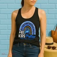 Child Abuse Awareness Messy Bun Child Abuse Prevention Month Women's Tank Top thumb 2