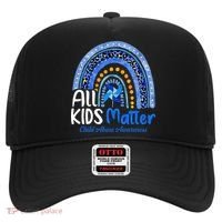 Child Abuse Awareness Messy Bun Child Abuse Prevention Month Hat thumb 0