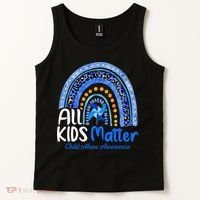 Child Abuse Awareness Messy Bun Child Abuse Prevention Month Tank Top thumb 2