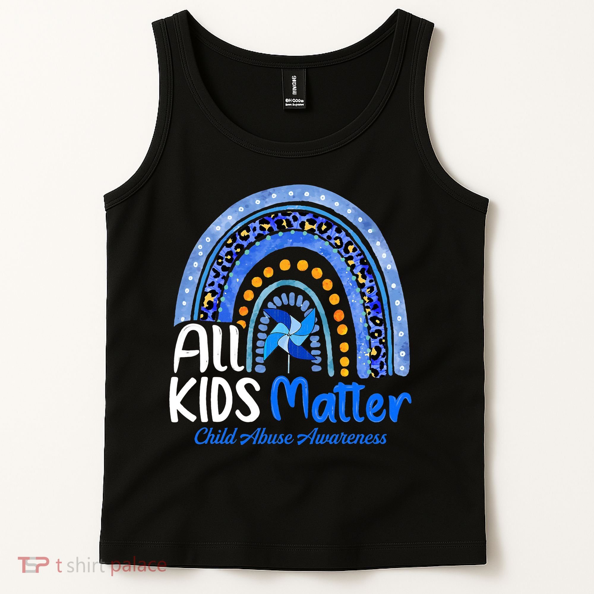 Child Abuse Awareness Messy Bun Child Abuse Prevention Month Tank Top