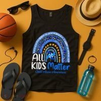 Child Abuse Awareness Messy Bun Child Abuse Prevention Month Tank Top thumb 4