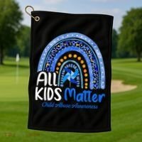 Child Abuse Awareness Messy Bun Child Abuse Prevention Month Golf Towel thumb 1