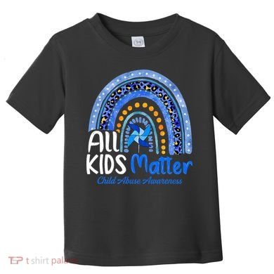 Child Abuse Awareness Messy Bun Child Abuse Prevention Month Toddler T-Shirt