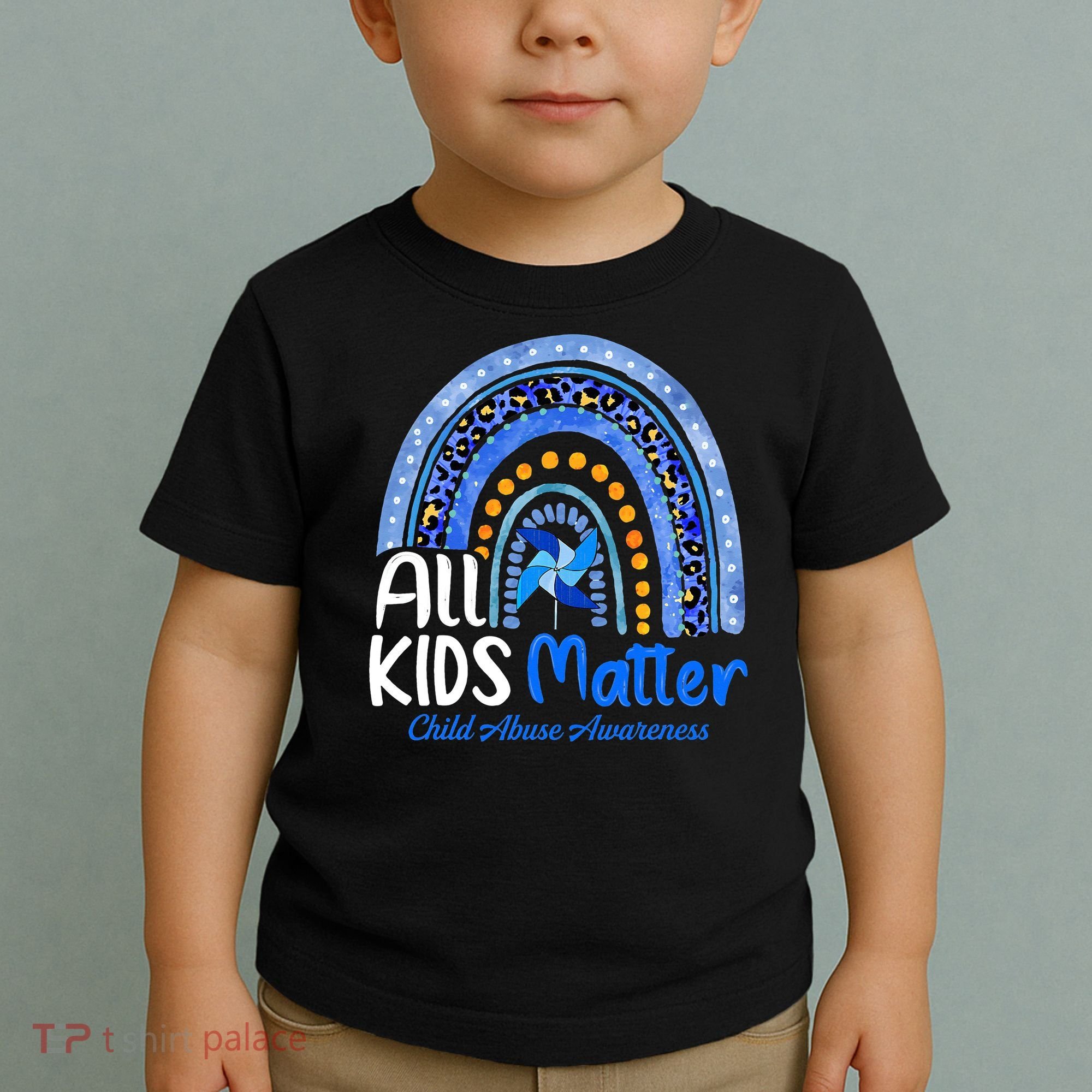 Child Abuse Awareness Messy Bun Child Abuse Prevention Month Toddler T-Shirt