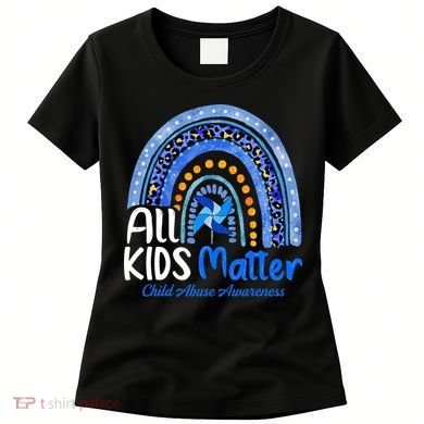 Child Abuse Awareness Messy Bun Child Abuse Prevention Month Women's T-Shirt