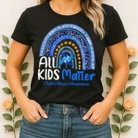 Child Abuse Awareness Messy Bun Child Abuse Prevention Month Women's T-Shirt thumb 2
