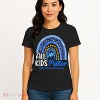 Child Abuse Awareness Messy Bun Child Abuse Prevention Month Women's T-Shirt thumb 4